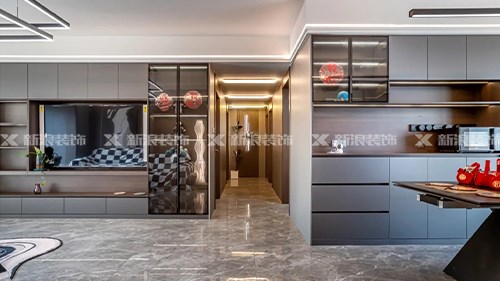 18w打造的124㎡現(xiàn)代暗黑風 質感在線|長沙全屋整裝