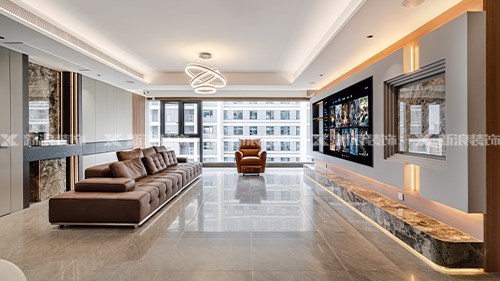 188m²精裝美學 斯卡帕疊級+暖氛圍燈超美|長沙全屋整裝